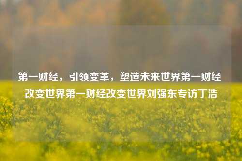 第一财经，引领变革，塑造未来世界第一财经 改变世界第一财经改变世界刘强东专访丁浩-第1张图片-世界财经