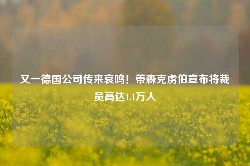 又一德国公司传来哀鸣！蒂森克虏伯宣布将裁员高达1.1万人-第1张图片-世界财经