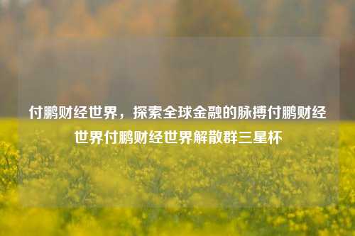 付鹏财经世界，探索全球金融的脉搏付鹏财经世界付鹏财经世界解散群三星杯-第1张图片-世界财经