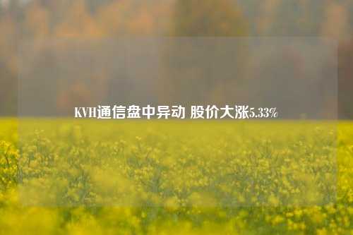 KVH通信盘中异动 股价大涨5.33%-第1张图片-世界财经