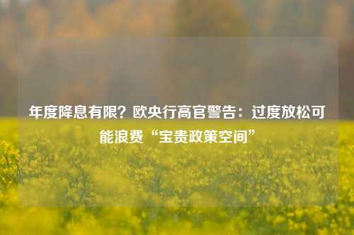 年度降息有限？欧央行高官警告：过度放松可能浪费“宝贵政策空间”-第1张图片-世界财经