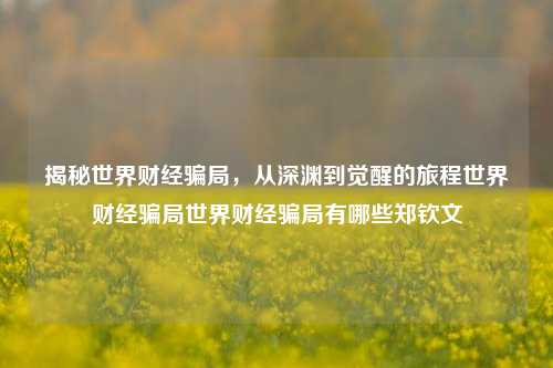 揭秘世界财经骗局，从深渊到觉醒的旅程世界财经骗局世界财经骗局有哪些郑钦文-第1张图片-世界财经