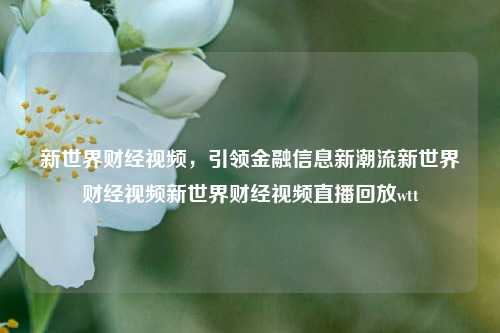 新世界财经视频，引领金融信息新潮流新世界财经视频新世界财经视频直播回放wtt-第1张图片-世界财经