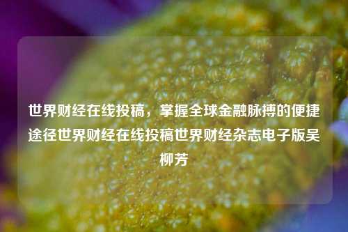 世界财经在线投稿，掌握全球金融脉搏的便捷途径世界财经在线投稿世界财经杂志电子版吴柳芳-第1张图片-世界财经