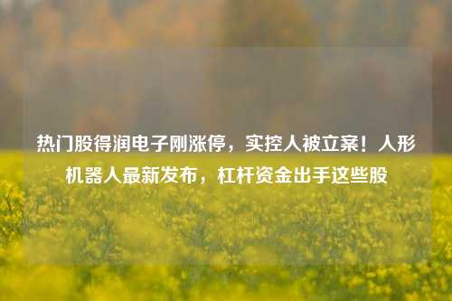 热门股得润电子刚涨停，实控人被立案！人形机器人最新发布，杠杆资金出手这些股