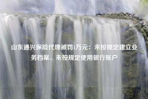 山东通兴保险代理被罚1万元：未按规定建立业务档案、未按规定使用银行账户