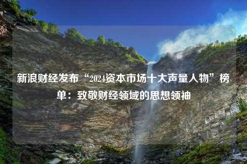 新浪财经发布“2024资本市场十大声量人物”榜单：致敬财经领域的思想领袖