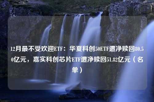 12月最不受欢迎ETF：华夏科创50ETF遭净赎回80.50亿元，嘉实科创芯片ETF遭净赎回51.82亿元（名单）