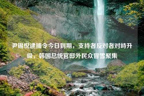 尹锡悦逮捕令今日到期，支持者反对者对峙升级，韩国总统官邸外民众冒雪聚集