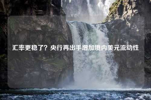 汇率更稳了？央行再出手增加境内美元流动性