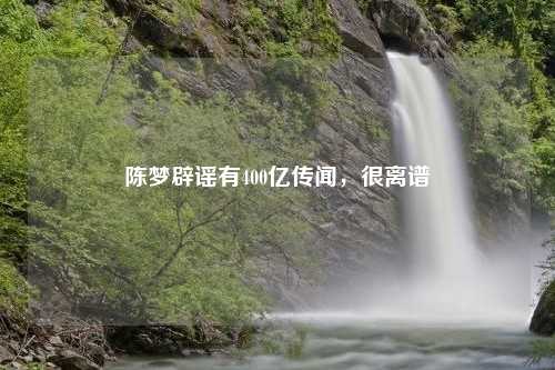 陈梦辟谣有400亿传闻，很离谱